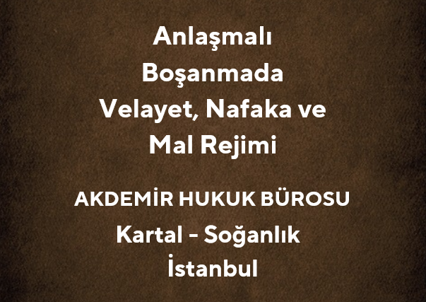 Anlaşmalı Boşanmada Velayet, Nafaka ve Mal Rejimi